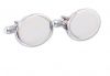 Great Quality Rhodium Plated Oval Cufflinks 